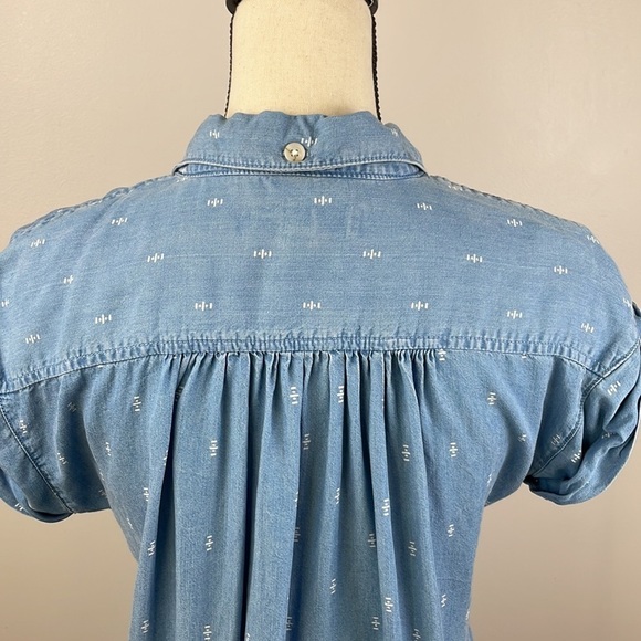 Thread & Supply Mini Dress SZ XS Short Sleeve Full Button Down - Picture 10 of 14